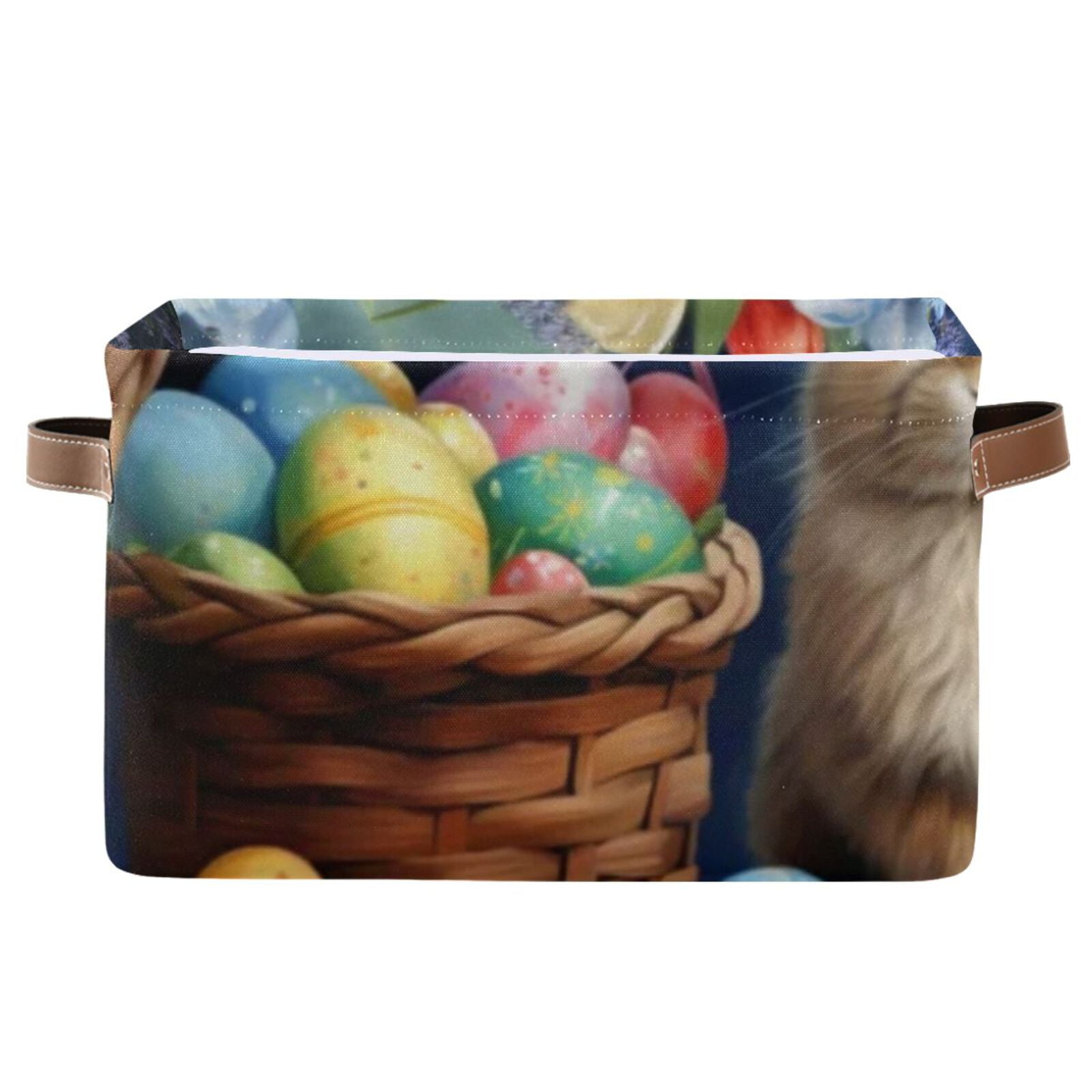 Rabbit Easter Eggs Flowers Storage Bins Baskets With Handles Storage Box Clothes Organizer Organization Toys