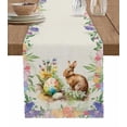 thumbnail image 1 of Rabbit Easter Flower Leaf Easter Egg Table Runners for Dining Room Coffee Home Decor Tablecloth Table Cover, 1 of 5