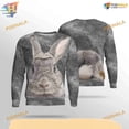 thumbnail image 1 of Rabbit Face All Over Printed 3D Animal Hoodie T-Shirt, 1 of 5