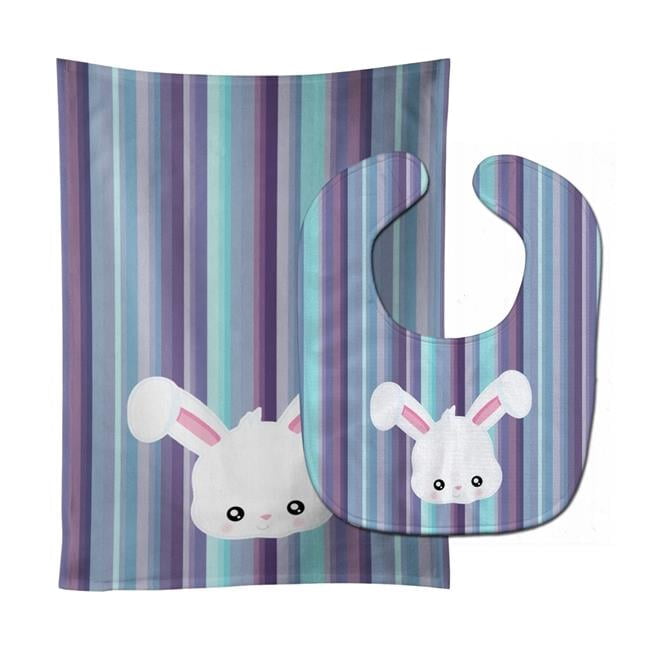 Rabbit Face Baby Bib & Burp Cloth