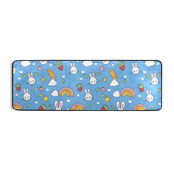 Rabbit Face Runner Rug 24x72 Inch Cushioned Non Slip Soft Absorbent Floor Mat