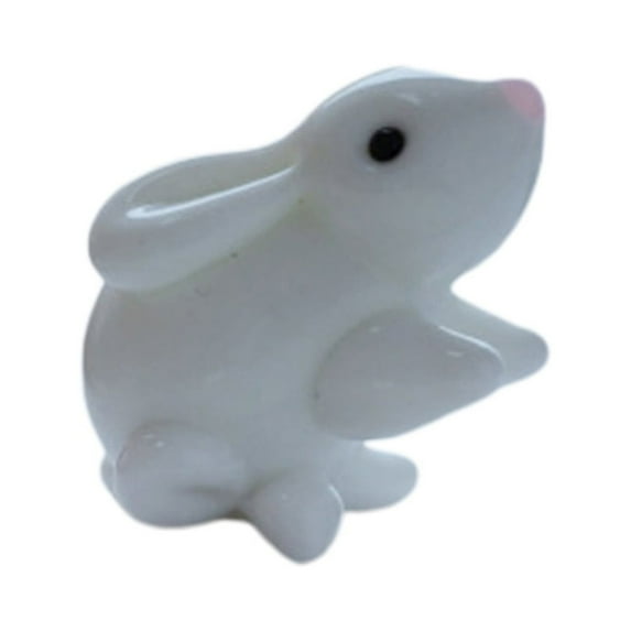 Rabbit Figurine Multiple Postures Super Mini Soda Lime glass Vivid Small Animal Bunny Statue Desktop Ornament Home Supplies