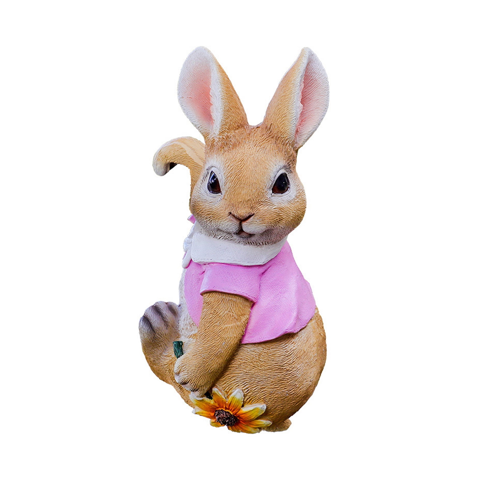 Rabbit Figurine Realistic Resin Funny Bunny Statue Fairy Garden