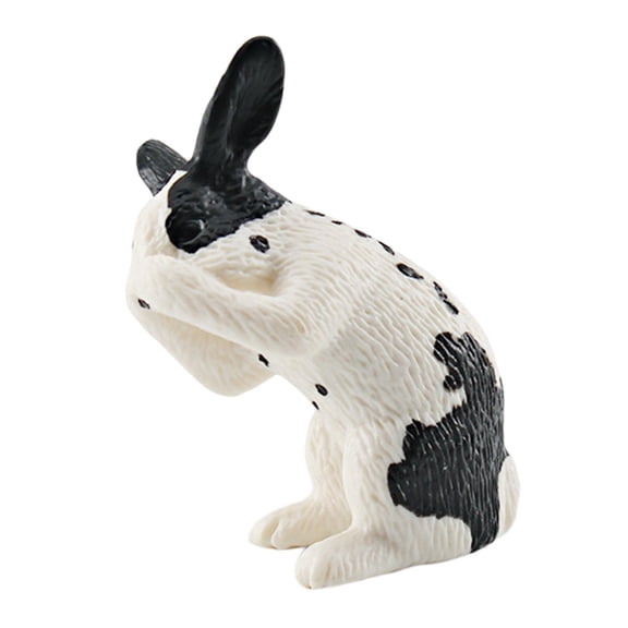 Rabbit Figurines Bunny Animal Figures Kids Children Rabbit Playset Model Wildlife Animal Statue for Desktop Decor Party Gifts A