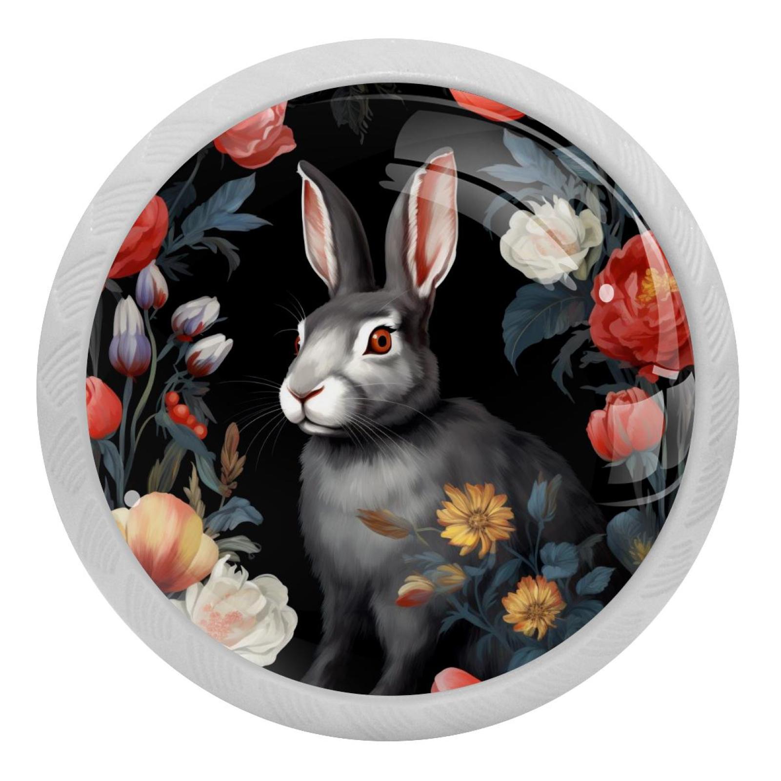 Drawer Lack Rabbit Rabbit Fluorescent Drawer Pulls - Round 4-Pack Glow-in-the-Dark Knobs ...