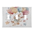 thumbnail image 1 of Rabbit Flying with Balloons Light Switch Cover Electrical Outlet Cover Replaceable Wall Plates 3-Gang, 1 of 8