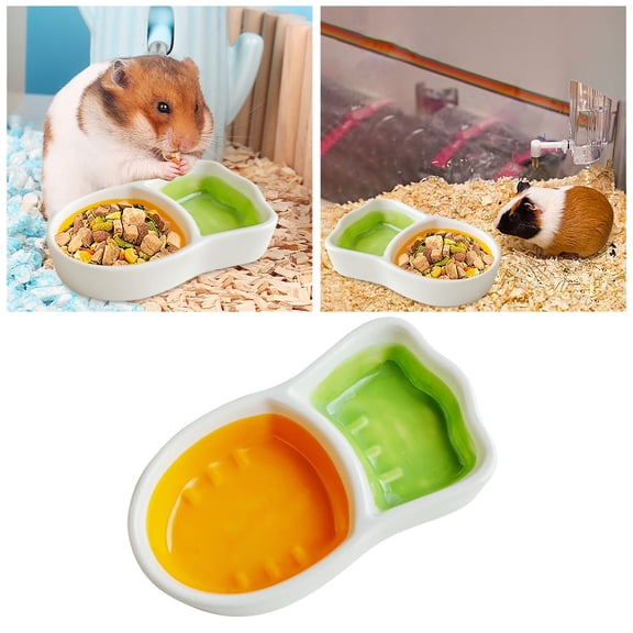 Rabbit Food Bowl - Ceramic Bunny Guinea Pig Hay Feeder Food Dish Water Bowl Chew Resistant Food Bowls Water Feeder for Rabbits, Guinea Pigs, Chinchilla, Ferrets (Big Carrot)