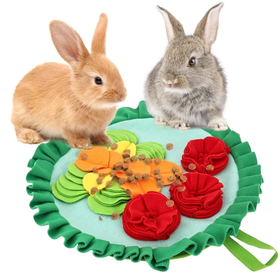 Rabbit Foraging Mat Snuffle Mat for Small Animals Bunny Puzzle Toys Pets Interactive Feeding Mat for Guinea Pigs Hedgehog Chinchilla Puppies (B Style)