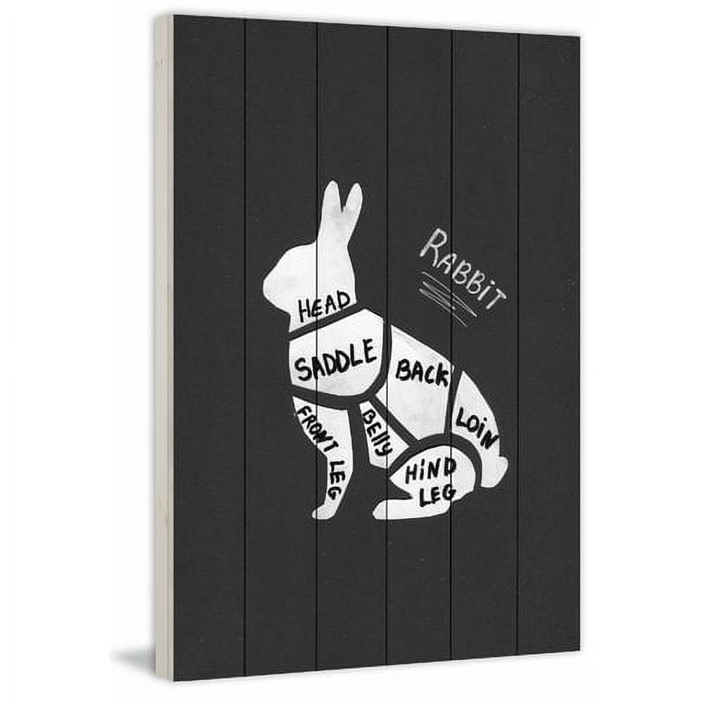 "Rabbit Formation" Painting Print on White Wood