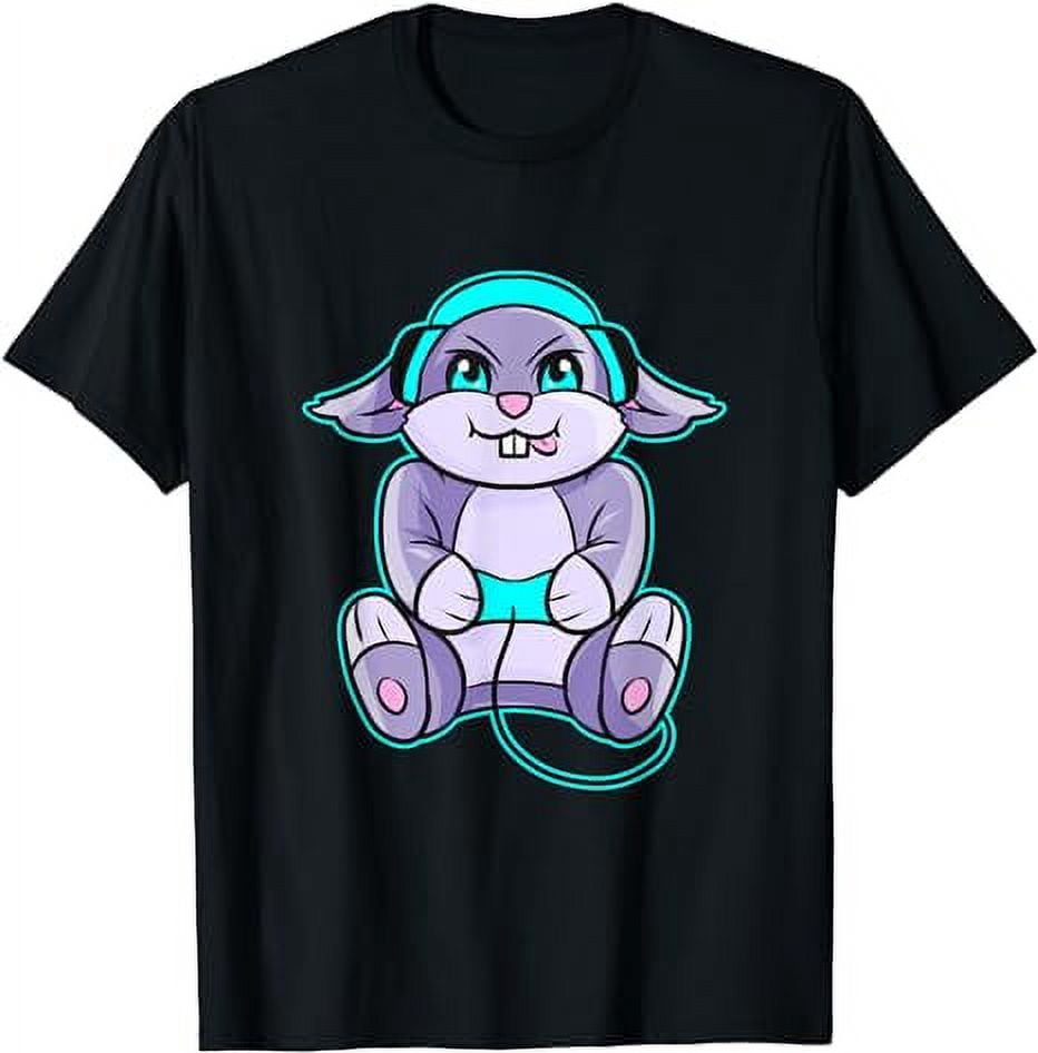 Rabbit Gaming Video Gamer Design Video Game Console Player T-Shirt ...