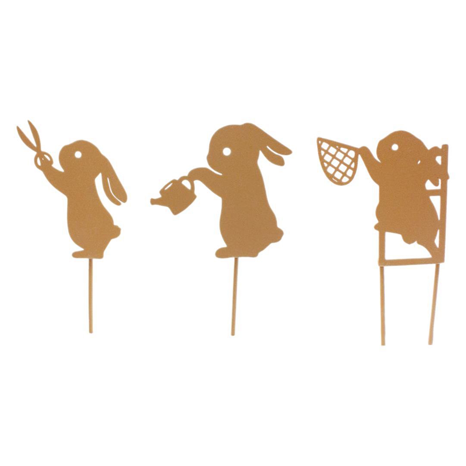 Rabbit Garden Stake Easter Bunny Garden Stakes Metal Rabbit Yard Signs ...