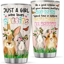 Rabbit Gifts For Lovers Bunny Women Girls Teens Children Stainless Steel Tumblers With Lid Insulated Cups 20 Oz Funny Coffee Mugs Wine Drinking Glasses Birthday Christmas