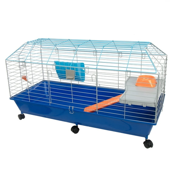Rabbit & Guinea Pig Cage with Hay Feeder, Bottle & Bowl