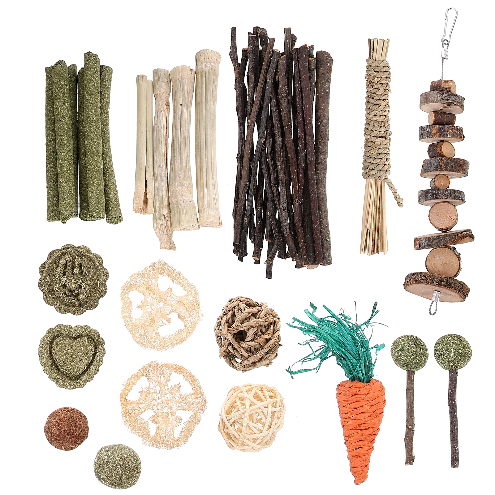 Rabbit Guinea Pig Toys Teeth Chewable Tablets Hamster Snacks Natural Bunny for Rabbits