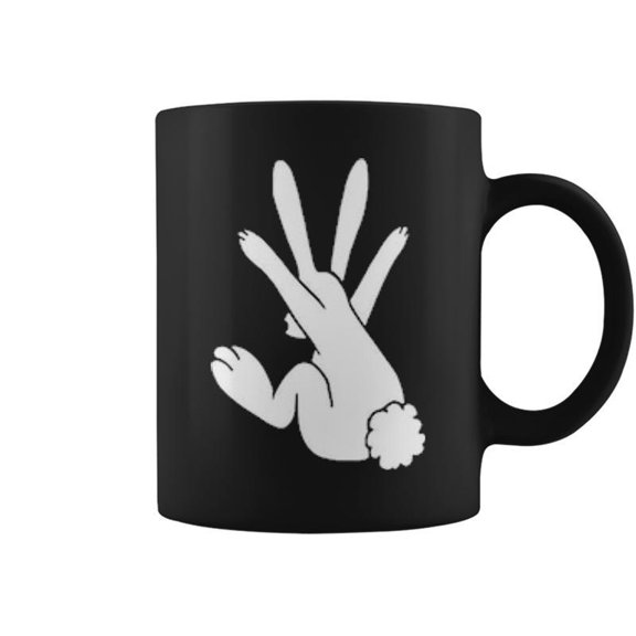 Rabbit Hand Shadow Funny Cartoon Graphic Coffee Mugs