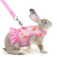thumbnail image 1 of Rabbit Harness and Leash for Walking Escape Proof - Cute Carrot Pattern Mesh Breathable Bunny Vest Harness Outdoor Camping Hiking Training - Also Suit for Ferret Kitten Puppy Small Animals, 1 of 5