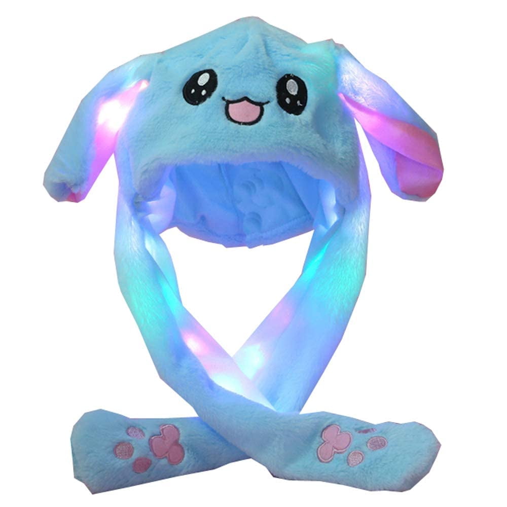 Rabbit Hat with LED Glow Moving Ear in Motion Airbag Hat Jumping Bunny ...