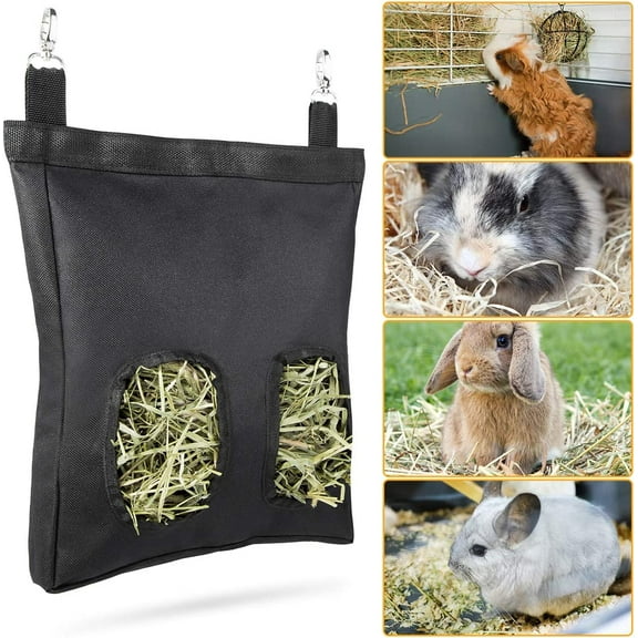 Rabbit Hay Feeder Bag, Guinea Pig Hay Feeder Storage ，Hanging Feeding Hay for Small Animals Larege Size 600D Oxford Cloth Fabric