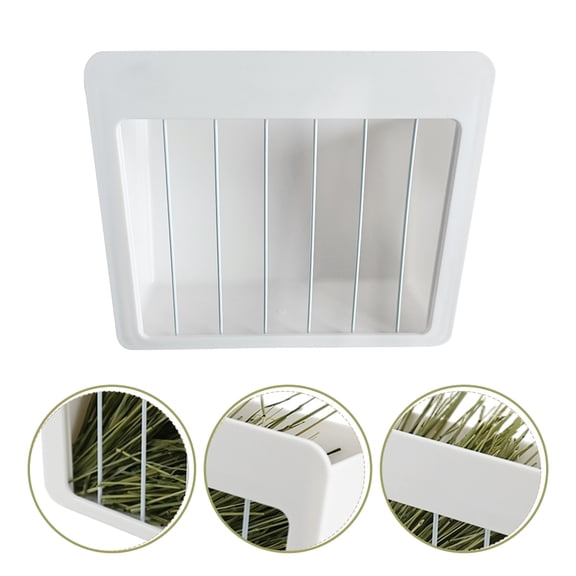 ETEREAUTY Rabbit Hay Storage Holder White Cage Rack for Guinea Pig and Small Pet Feeding