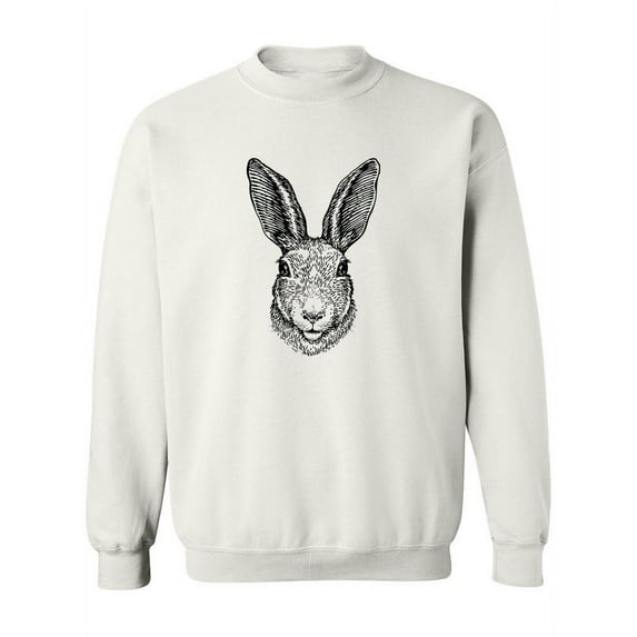Rabbit Head Drawing Sweatshirt Women -Image by Shutterstock, Female 3X-Large