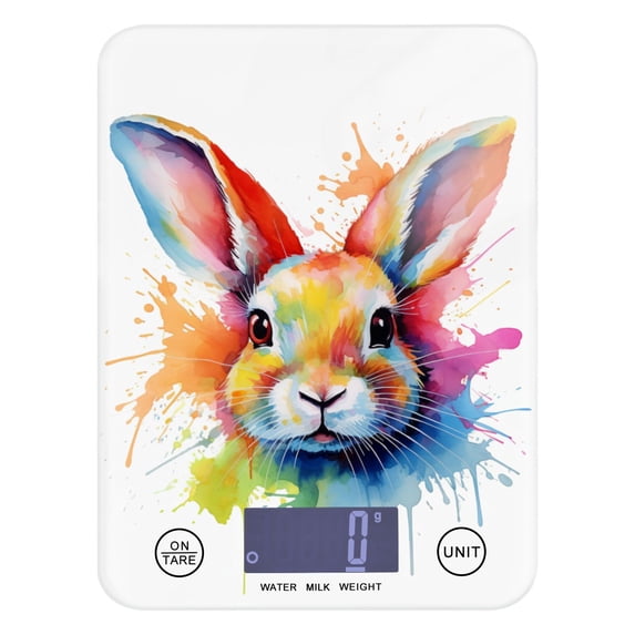 Rabbit Head Food Scale Digital Kitchen Scale Waterproof Tempered Glass Tare Function 11 lb for Baking Cooking Meal Prep