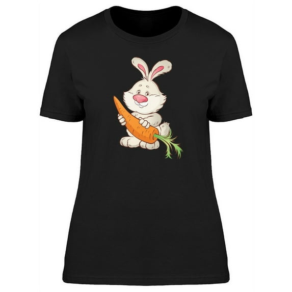 Rabbit Holding Carrot T-Shirt Women -Image by Shutterstock, Female Small