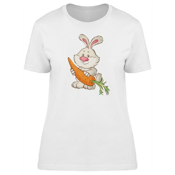 Rabbit Holding Carrot T-Shirt Women -Image by Shutterstock, Female x-Large