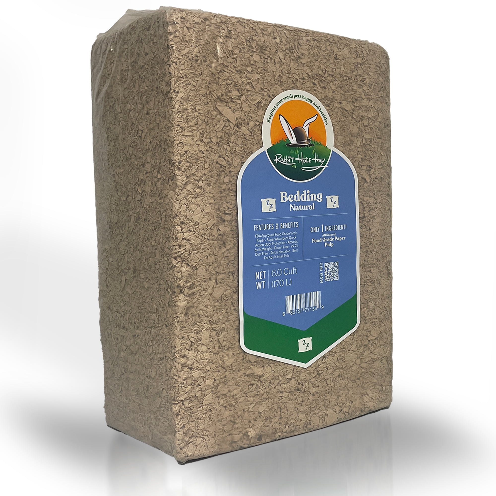 Rabbit Hole Hay, Ultra Premium Food Grade Bedding; 6.0cu ft Natural
