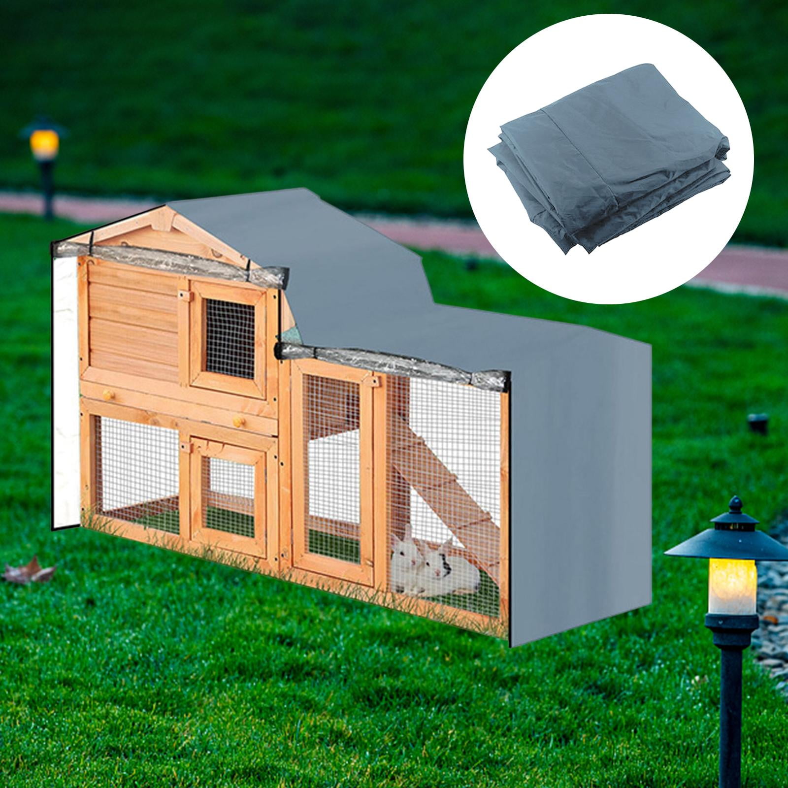 Rabbit Hutch Cover Dust Cover Waterproof Bunny Cage Cover Protection Roof for Pet House Guinea Pig Small Animal Hutch Winter /Outdoor/Indoor Gray 147x52x86cm
