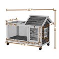 thumbnail image 2 of COZIWOW 36" Wood Rabbit Hutch – 2-Tier Gray Cage With Removable Tray & Roof, Indoor/Outdoor 2 of 5