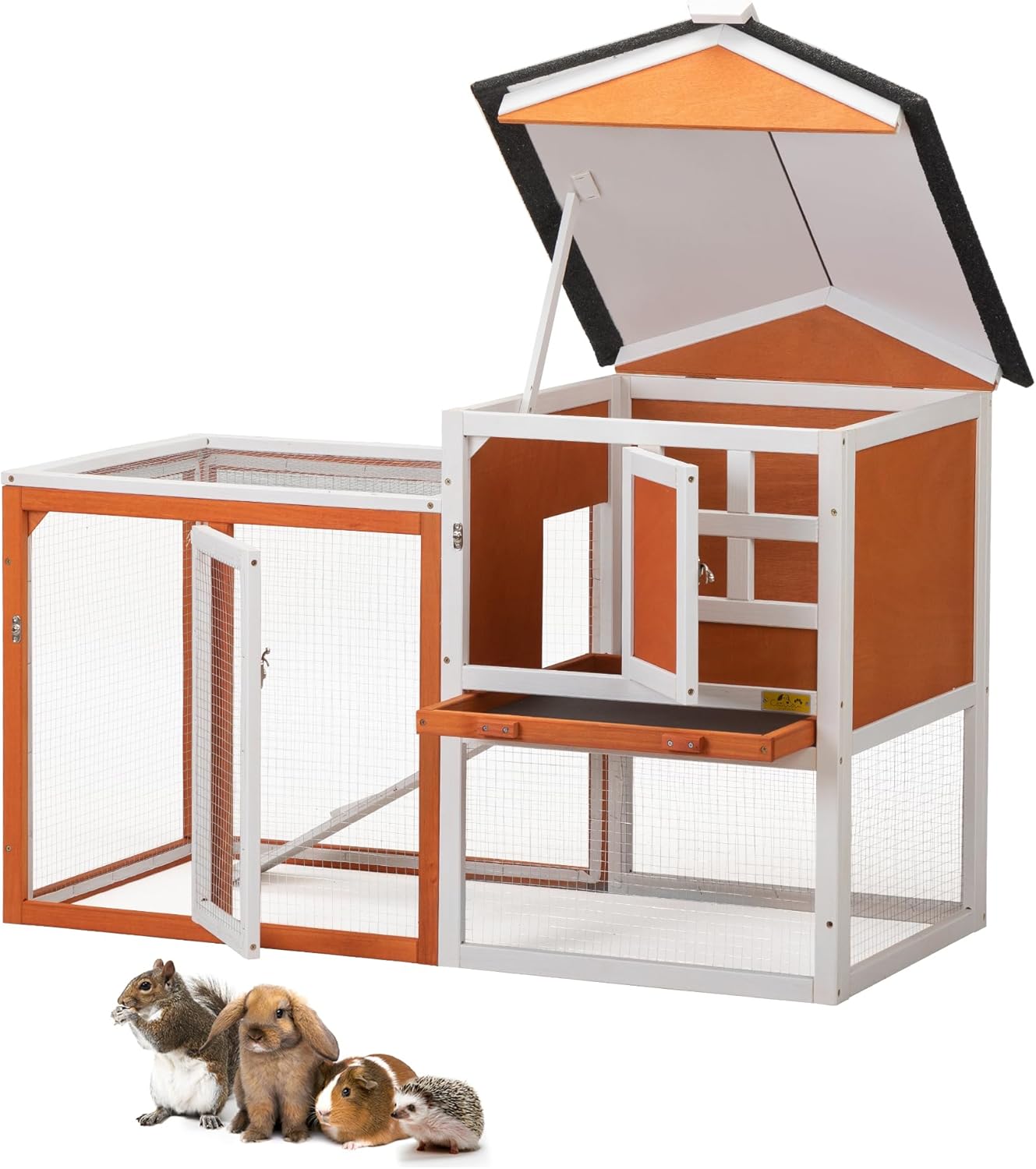 Rabbit Hutch Indoor Bunny Cage Outdoor Wooden Chicken Coop Small Animal ...