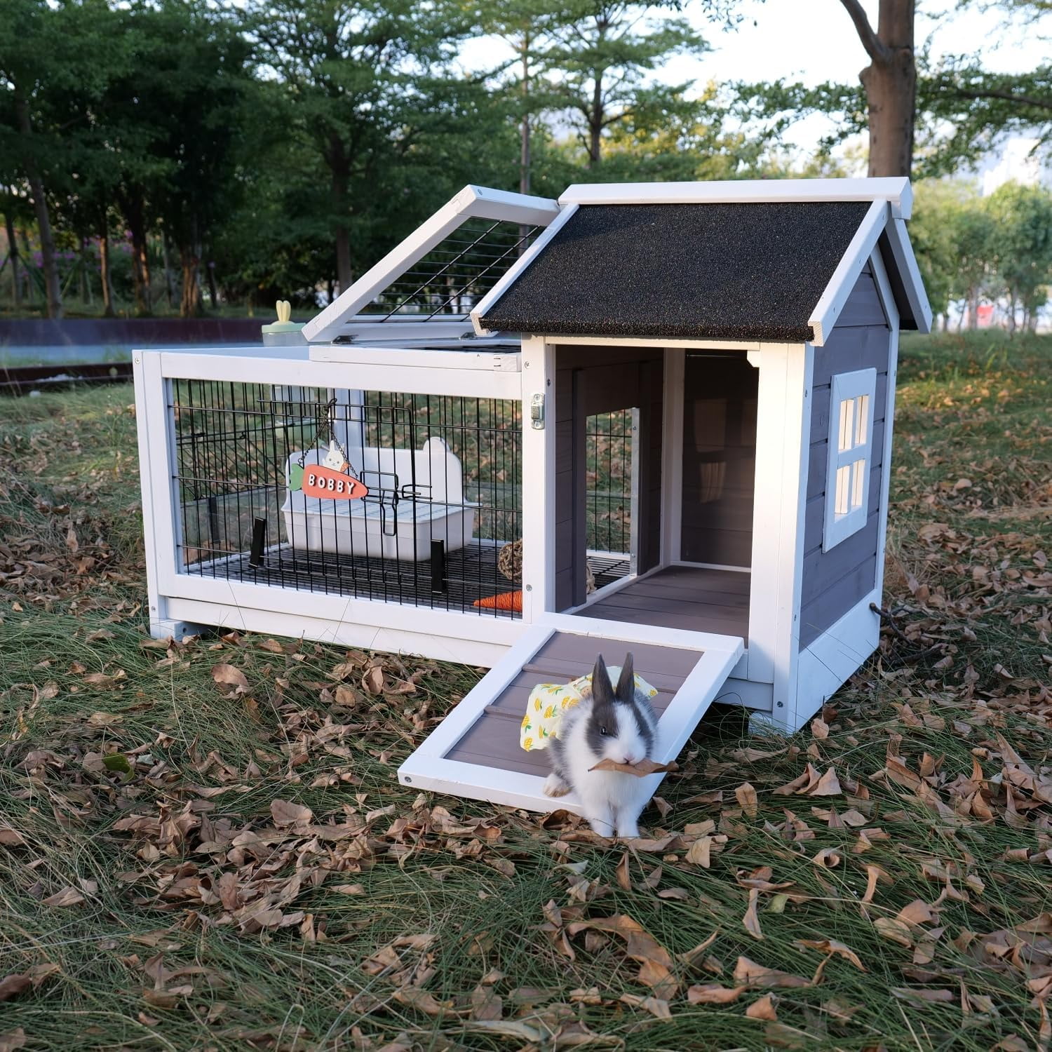 Rabbit Hutch Wooden Bunny Cage Rabbit Cage Outdoor Indoor Bunny Hutch