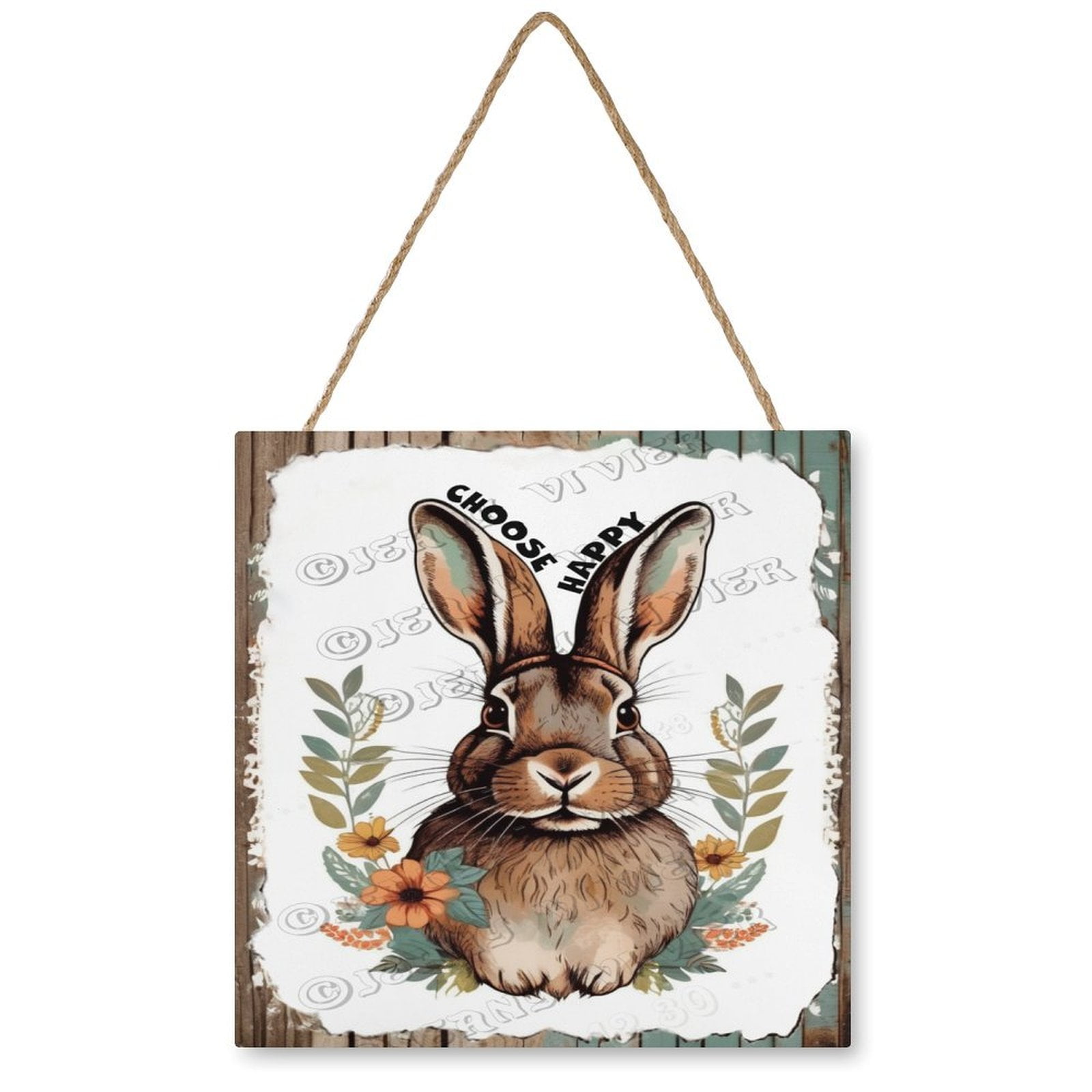 Rabbit with Inspiring Positive Quotes Wood Hanging Sign, Wood Wall Art ...