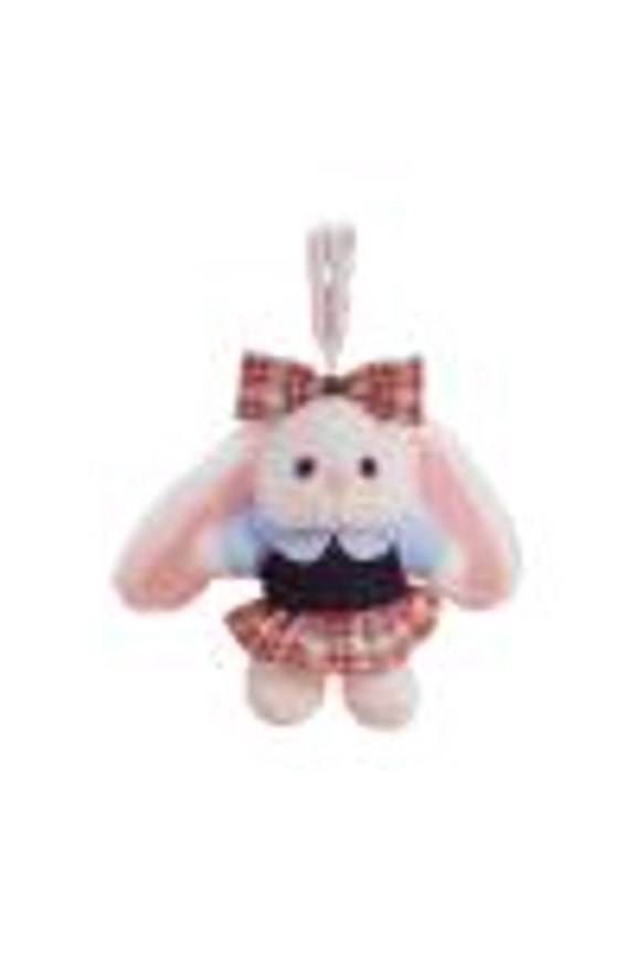 Rabbit Keychain Plush Toy, Portable Comfort Doll with Keyring, Soft Squeezable Companion for Stress Relief, Bag Charm or Hand Warmer
