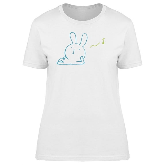 Rabbit Listening Sounds Cartoon T-Shirt Women -Image by Shutterstock, Female Medium
