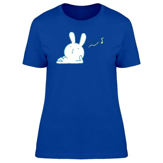 Rabbit Listening Sounds Cartoon T-Shirt Women -Image by Shutterstock, Female Medium