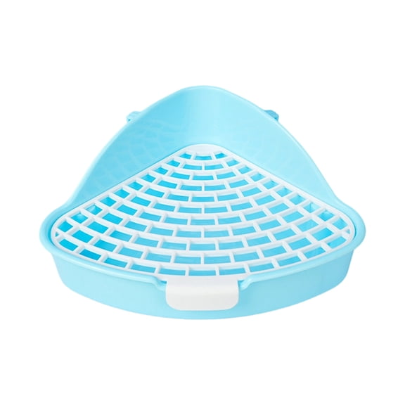 Rabbit Litter Box,Bunny Corner Litter Pan Pet Toilet Potty | Stable Anti-Tip Waste Tray with Floor Drain | Spill-Proof Cage Potty Trainer for Bunny Chinchilla,Blue
