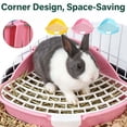 thumbnail image 1 of Rabbit Litter Box, Plastic Triangle Cage Box Potty Trainer Corner Litter Bedding Box Pet Pan for Small Animals, Rabbits, Guinea Pigs, Chinchilla, Ferret, Galesaur _ Pink, 1 of 6