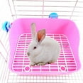 thumbnail image 1 of Rabbit Litter Toilet Cage Box Potty Pet Pan Cleaning Tool for Ferret Pink, 1 of 10