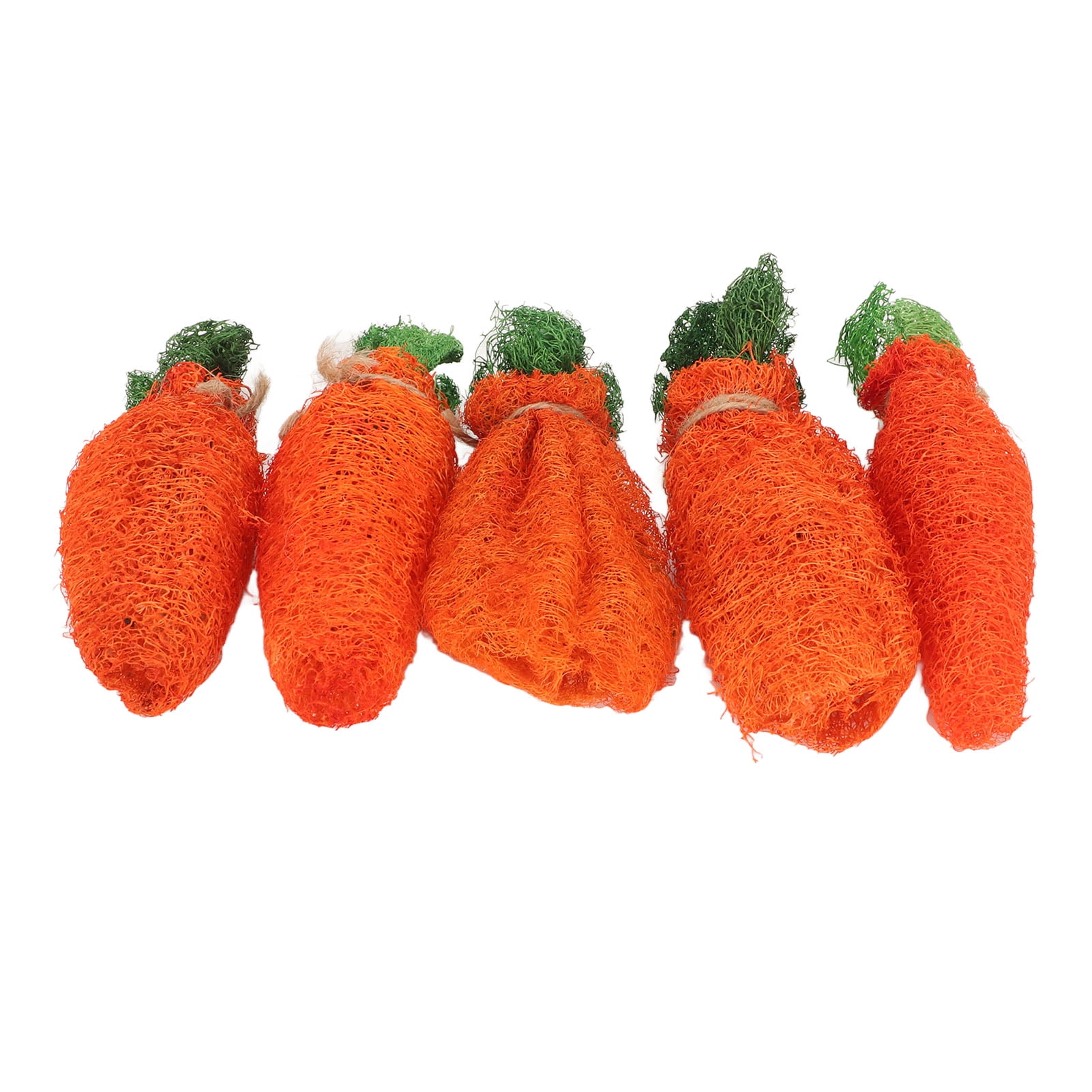 Rabbit Loofah Carrot Toys Natural Funny Teeth Grinding Bite Resistance Hamster Chew Toys for