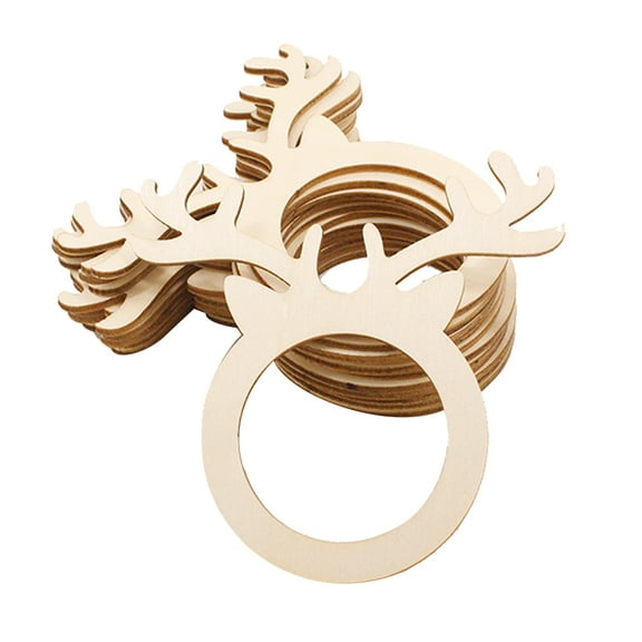 Rabbit Napkin Holder Christmas Party Reindeer Table Decoration Dinner Ring 10 PCS