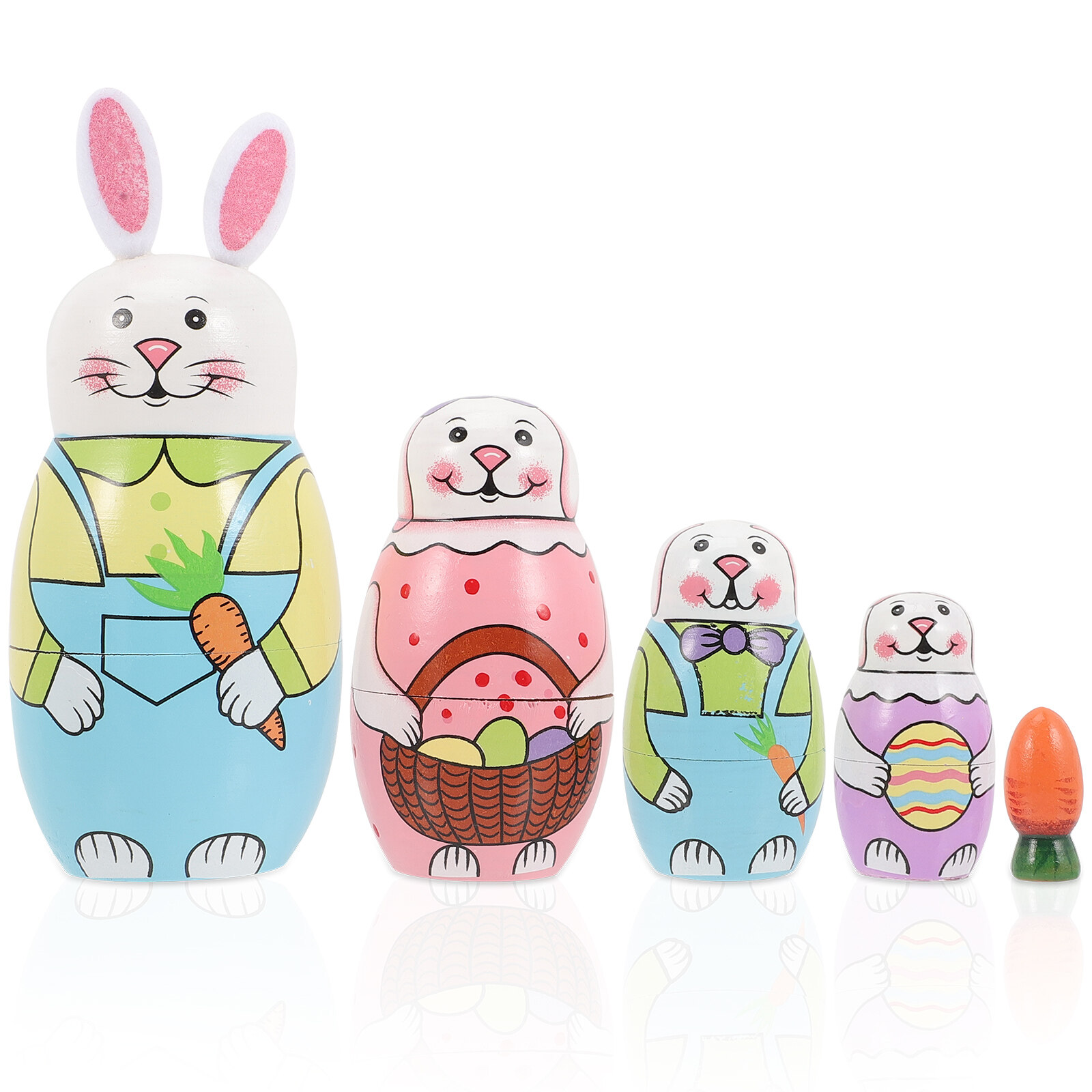 Rabbit Nesting Doll Home Decor Easter Decorations Kid Crafts Rabbit