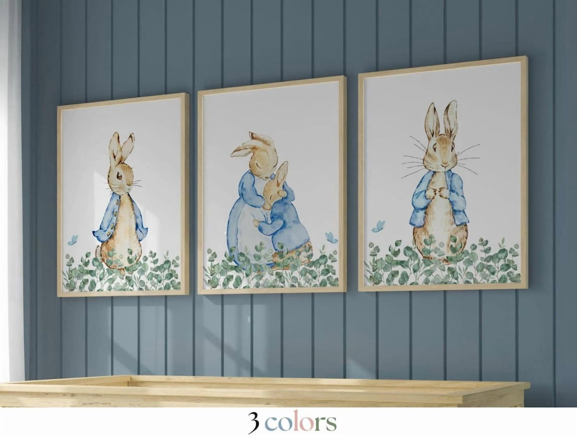 Rabbit Nursery Wall Art Print With Soft Wash Baby Room Decor - Walmart.com
