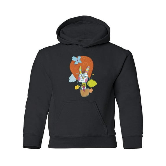 Rabbit On A Ballon Hoodie Juniors -Image by Shutterstock, Small