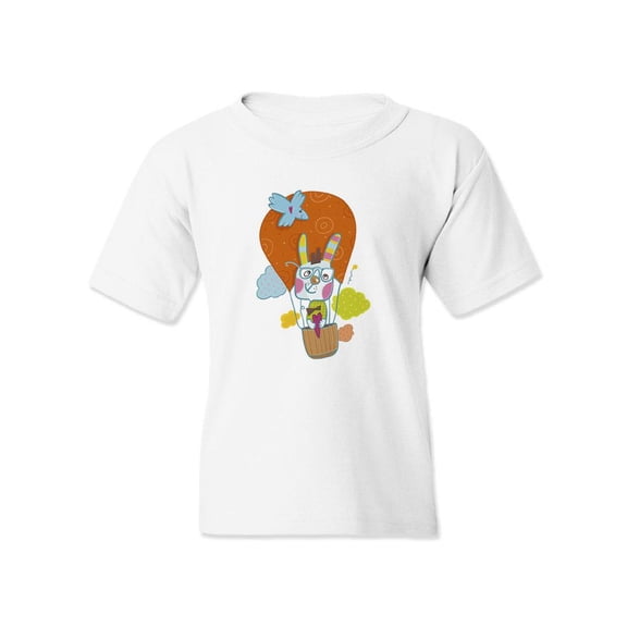 Rabbit On A Ballon T-Shirt Juniors -Image by Shutterstock, Large