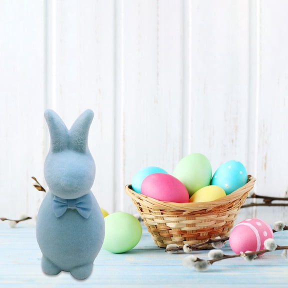 Rabbit Ornaments Standing Border Decoration Ornaments Cute Desktop Ornament 2.4"X2.4" Easter Decorations