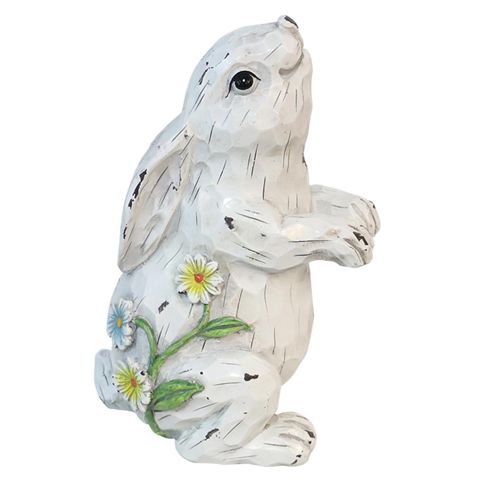 Rabbit Outdoor Statue Bunny Figurine, Resin Bunny Sculpture Ornaments, Animal Bunny Ornaments