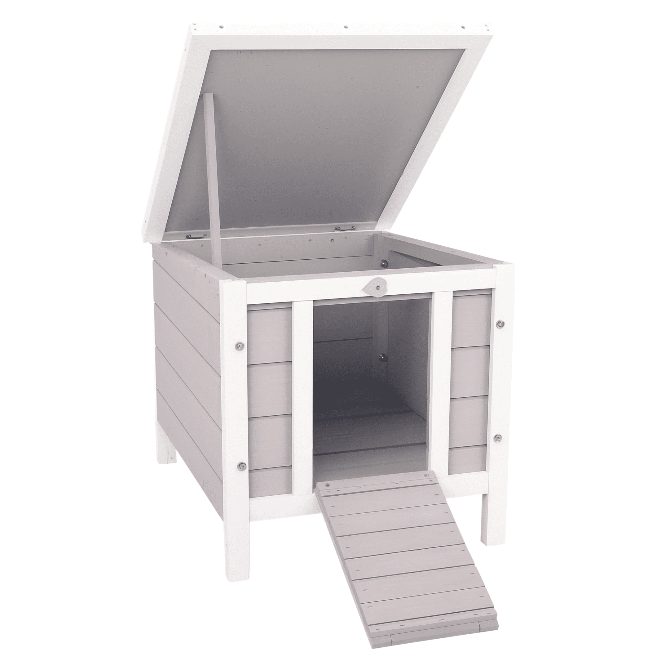 Rabbit Pen, Outdoor Wooden Rabbit Hutch Bunny Guinea Pig Cage with Waterproof Roof Gray