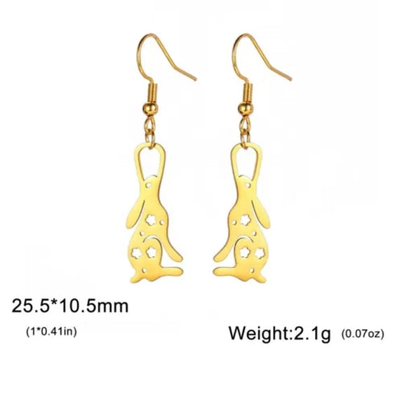 Rabbit Pendant Drop Earring Stainless Steel Earrings Fashion Animal Jewelry