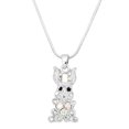 thumbnail image 1 of Rabbit Pendant Necklace Earring Rhinestone Crystal Rhodium Plated 17 Inch Snake Chain J0859-CR, 1 of 3